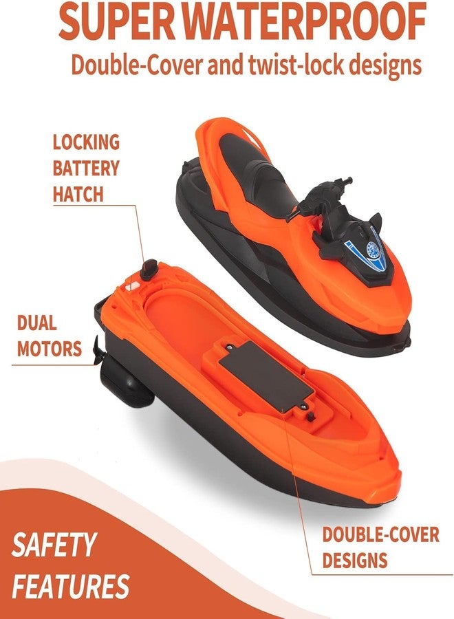 Jack Royal Remote Control Jet Ski for Pool and Lake, Motorized Rc Boat Floating Toys for Kids (Black) - Image 3